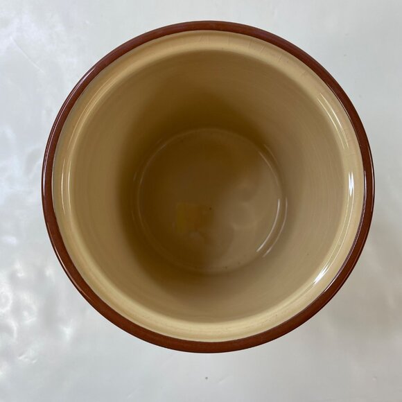 Pier 1 Autumn Ceramic Cookie Jar Yellow Red Brown Leaves Design Kitchen Storage - Picture 3 of 9